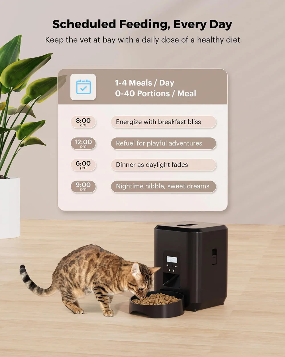 Mangeoire Automatique Intelligente – Programmable pour chien et chat