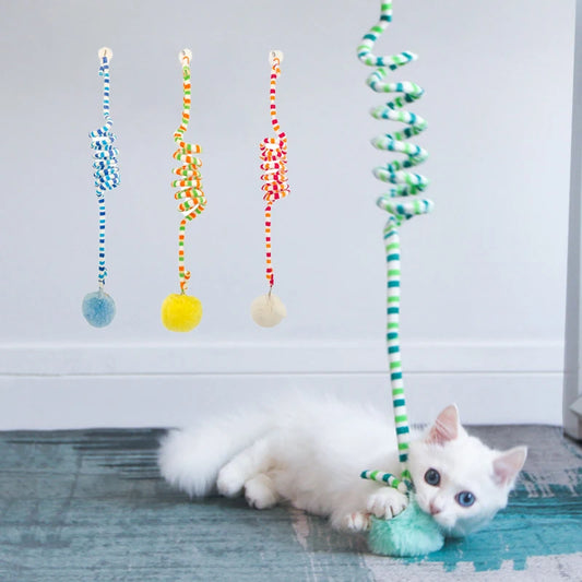 Jouet interactif suspendu pour chat, Simulation de chat, jouet interactif amusant pour chaton, baguette Teaser, jouet pour chat avec cloche